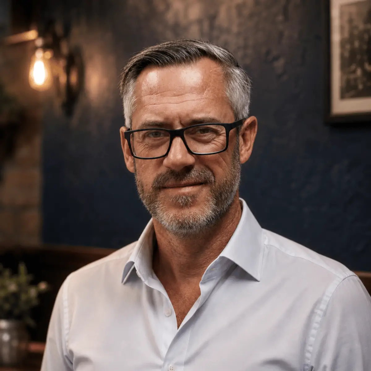 Adrian in a cafe